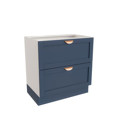 Balcão 2 Gavetões 80cm sem Tampo Arizona CabeCasa MadeiraOriginals Branco/Azul