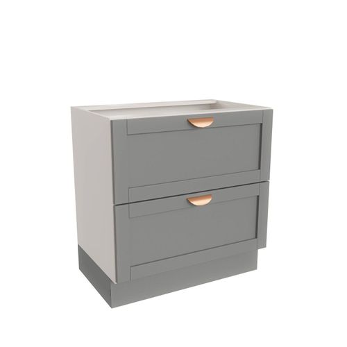 Balcão 2 Gavetões 80cm sem Tampo Arizona CabeCasa MadeiraOriginals Branco/Cinza