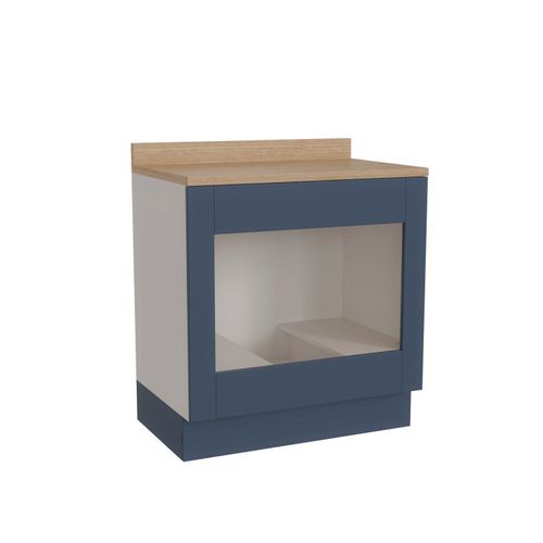 Balcão para Forno de Embutir 80cm Arizona CabeCasa MadeiraOriginals Branco e Azul