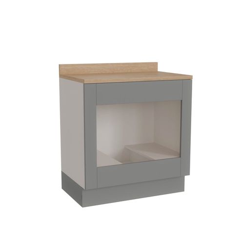 Balcão para Forno de Embutir 80cm Arizona CabeCasa MadeiraOriginals Branco e Cinza