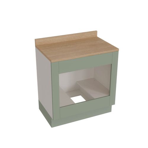 Balcão para Forno de Embutir 80cm Arizona CabeCasa MadeiraOriginals Branco e Menta