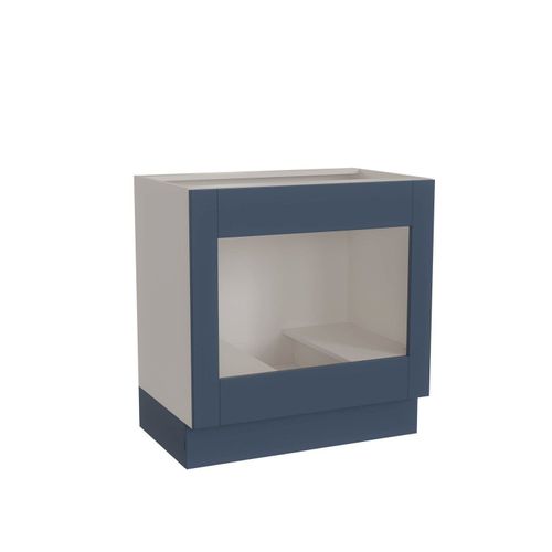 Balcão para Forno de Embutir 80cm sem Tampo Arizona CabeCasa MadeiraOriginals Branco e Azul