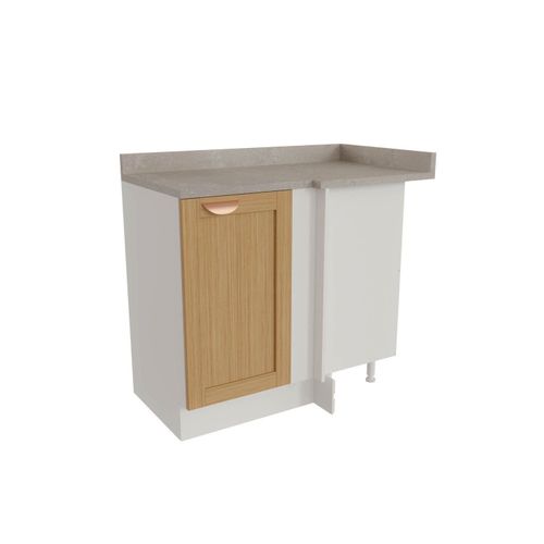 Balcão de Canto Reto 1 Porta Arizona Cabecasa Madeiraoriginals Branco/Figueira