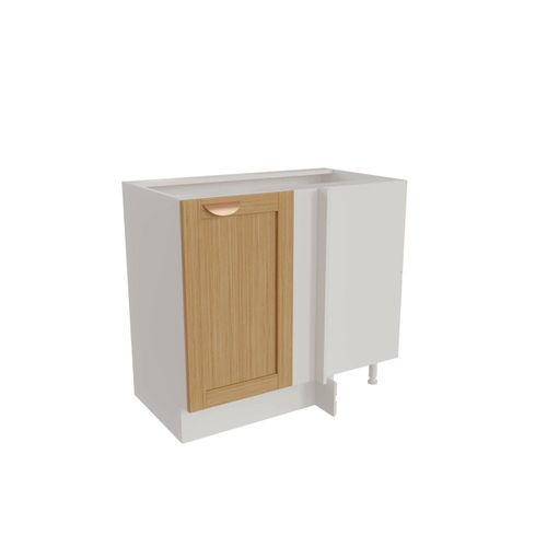 Balcão de Canto Reto sem Tampo 1 Porta Arizona Cabecasa Madeiraoriginals Branco/Figueira