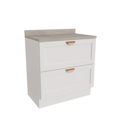 Balcão 2 Gavetões 80cm Arizona CabeCasa MadeiraOriginals Branco