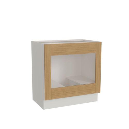 Balcão para Forno de Embutir 80cm sem Tampo Arizona CabeCasa MadeiraOriginals Branco e Figueira