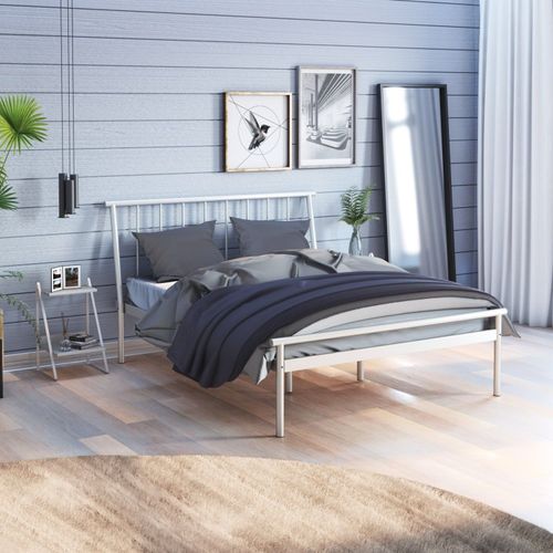 Cama Casal em Aço Begônia CabeCasa MadeiraOriginals Prata