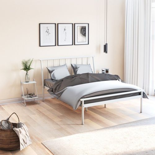 Cama Casal em Aço Begônia CabeCasa MadeiraOriginals Off White