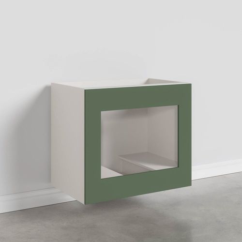 Balcão Forno de Embutir sem Tampo sem Rodapé Ipanema CabeCasa MadeiraOriginals Verde Folha/Branco