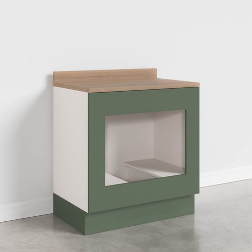 Balcão Forno de Embutir Ipanema CabeCasa MadeiraOriginals Verde Folha/Branco