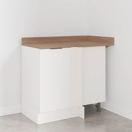 Balcão de Canto Reto Ipanema CabeCasa MadeiraOriginals Branco/Branco