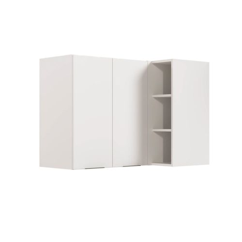 Armário Aéreo de Canto Reto Ipanema CabeCasa MadeiraOriginals Branco/Branco