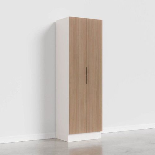 Armário Multiuso 2 Portas 70cm com Rodapé Ipanema CabeCasa MadeiraOriginals Acácia/Branco
