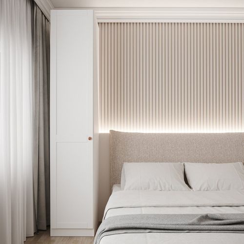 Guarda Roupa Modulado 1 Porta Americana Esquerda com 6 Prateleiras Hera CabeCasa MadeiraOriginals Branco Geada