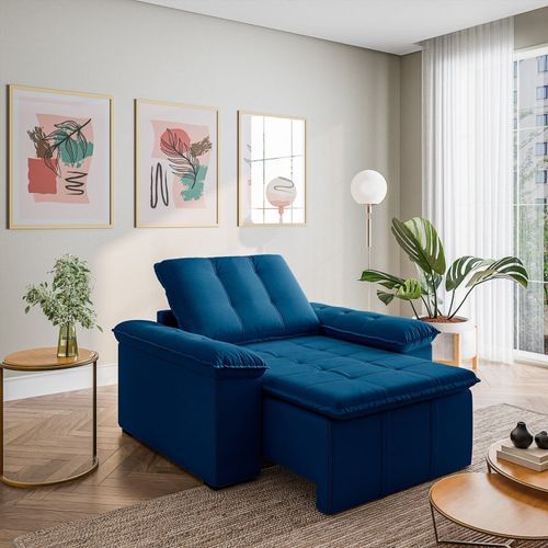 Poltrona Retrátil Palmeira CabeCasa MadeiraOriginals Azul Azul