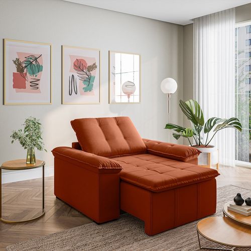 Poltrona Retrátil Palmeira CabeCasa MadeiraOriginals Laranja Terracota Terracota