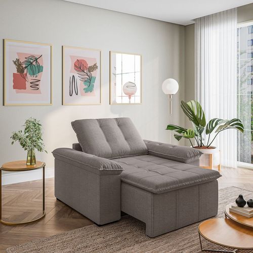 Poltrona Retrátil Palmeira CabeCasa MadeiraOriginals Cinza Claro