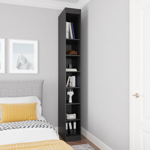 Estante Nicho Vertical Planejado 240CMX30CM Hera CabeCasa MadeiraOriginals Preto Preto