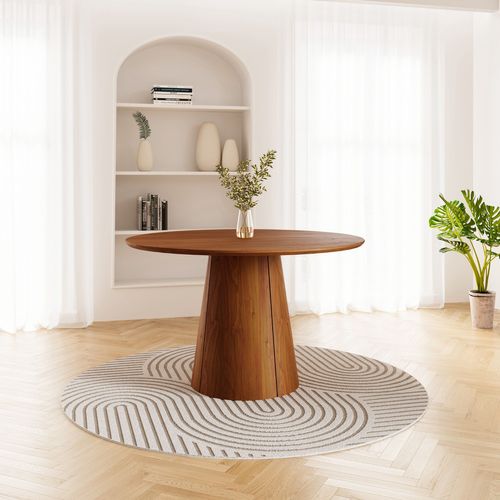 Mesa para Sala de Jantar Redonda Baobá CabeCasa MadeiraOriginals Cinamomo Canela