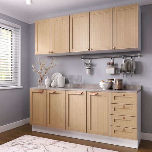 Cozinha Modulada 4 Peças com Tampo 2 Aéreos 2 Balcões Arizona CabeCasa MadeiraOriginals Figueira