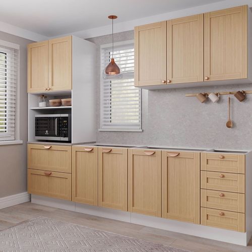 Cozinha Modulada 4 Peças sem Tampo 1 Torre 1 Aéreo 2 Balcões Arizona CabeCasa MadeiraOriginals Figueira