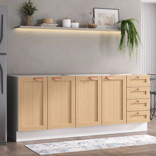 Cozinha Modulada 3 Peças sem Tampo 2 Balcões Arizona CabeCasa MadeiraOriginals Figueira