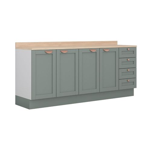 Cozinha Modulada 2 Peças com Tampo 2 Balcões Arizona CabeCasa MadeiraOriginals Menta