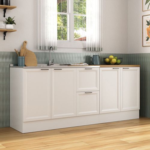Cozinha Compacta 2 Peças 2 Balcões Soho CabeCasa MadeiraOriginals Branco