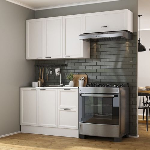 Cozinha Compacta 3 Peças 2 Aéreos 1 Balcão Soho CabeCasa MadeiraOriginals Branco