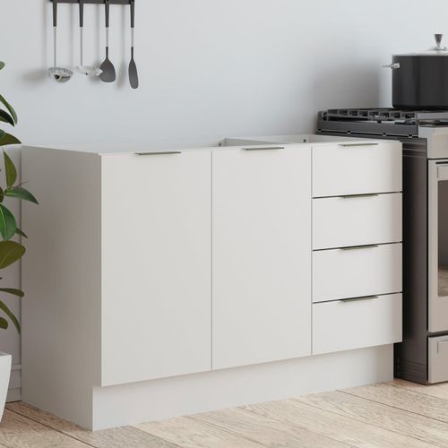 Balcão Pia 120cm sem Tampo com Rodapé Puxador 150mm Ipanema CabeCasa MadeiraOriginals Branco