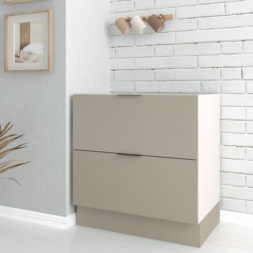 Balcão 2 Gavetões e 1 Gaveta Auxiliar Sem Tampo 150cm Ipanema CabeCasa Fendi Trama/Branco
