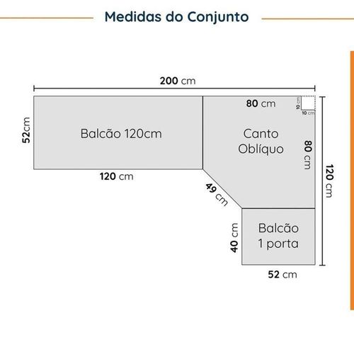 Cozinha Modulada 6 Peças sem Tampo com Rodapé 3 Aéreos e 3 Balcões Ipanema CabeCasa MadeiraOriginals Verde Folha