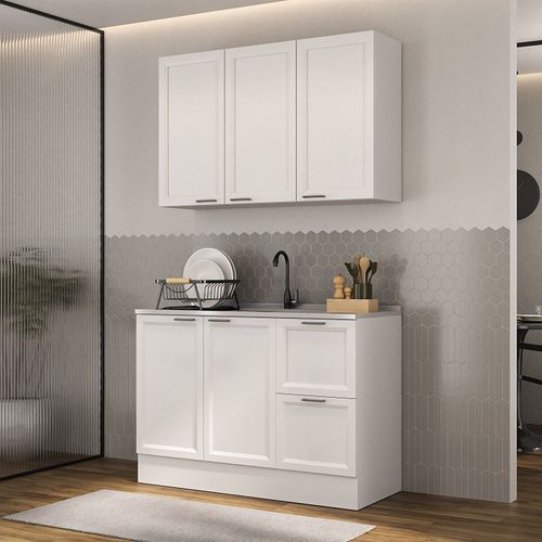 Cozinha Compacta 2 Peças 1 Aéreo 1 Balcão Soho CabeCasa MadeiraOriginals Branco