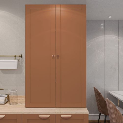 Armário Alto Aéreo 2 Portas 135cm Arizona CabeCasa MadeiraOriginals Branco/Terracota