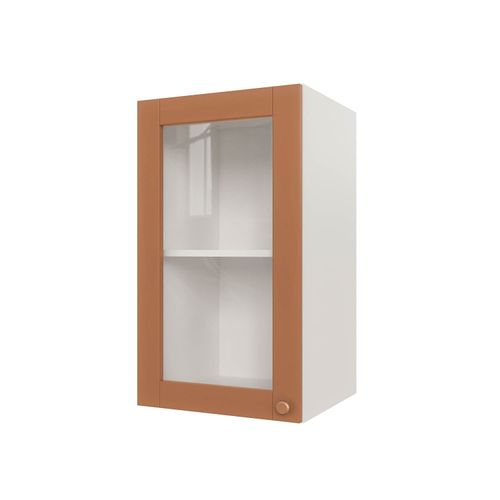 Aéreo 1 Porta 40cm com Porta de Vidro Arizona CabeCasa MadeiraOriginals Branco/Terracota