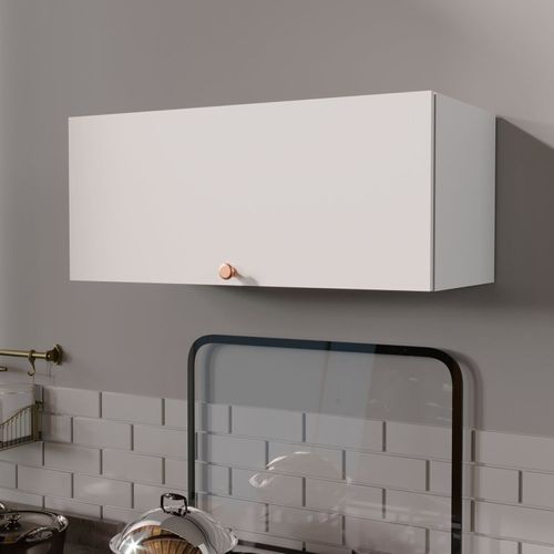 Armário Aéreo Porta Basculante 80cm Arizona CabeCasa MadeiraOriginals Branco/Cobre