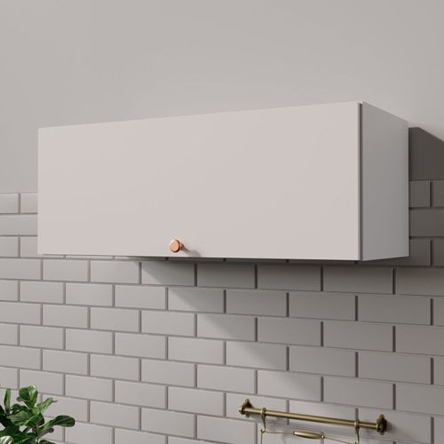 Armário Aéreo Porta Basculante 90cm Arizona CabeCasa MadeiraOriginals Branco/Cobre