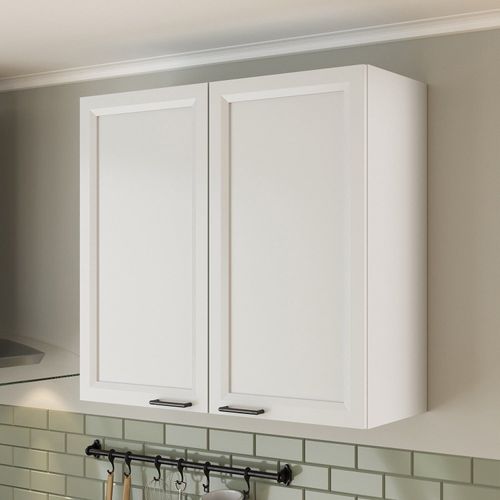 Armário Aéreo Duplo 80cm Soho CabeCasa MadeiraOriginals Branco