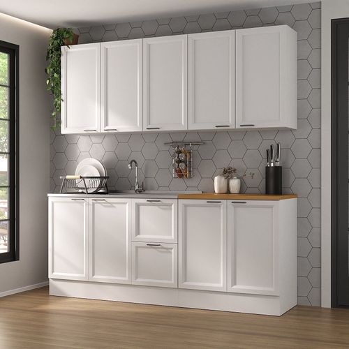 Cozinha Compacta 4 Peças 2 Aéreos 2 Balcões Soho CabeCasa MadeiraOriginals Branco