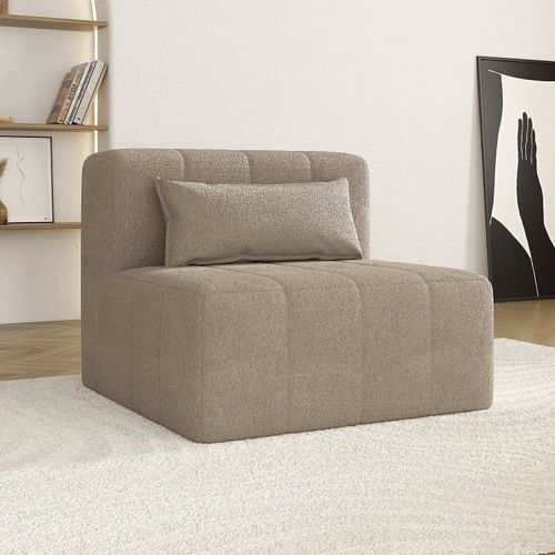 Poltrona Modular de Espuma Easybox CabeCasa MadeiraOriginals Marrom Taupe Taupe