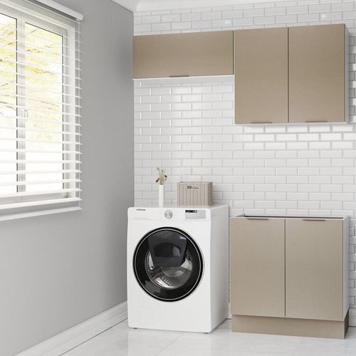 Lavanderia Modulada 3 Peças sem Tampo com Rodapé Ipanema CabeCasa MadeiraOriginals Fendi Trama