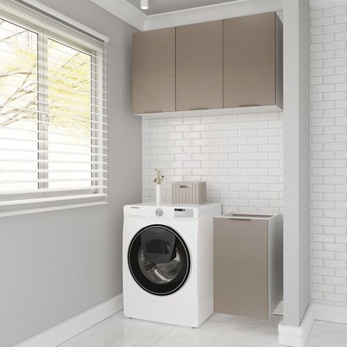 Lavanderia Modulada 2 Peças sem Tampo sem Rodapé Ipanema CabeCasa MadeiraOriginals Fendi Trama