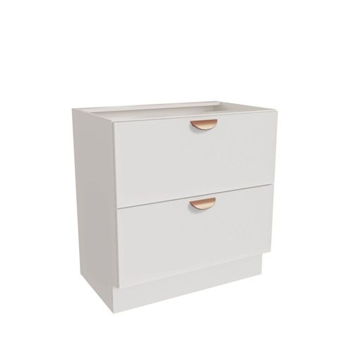 Balcão 2 Gavetões 80cm sem Tampo Arizona CabeCasa MadeiraOriginals Branco/Cobre