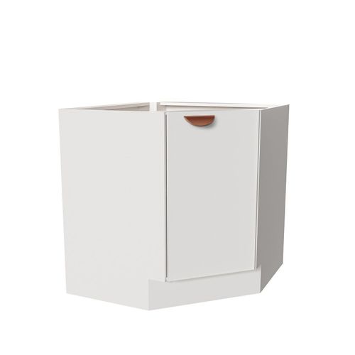 Balcão de Canto Oblíquo sem Tampo Arizona CabeCasa MadeiraOriginals Branco/Cobre