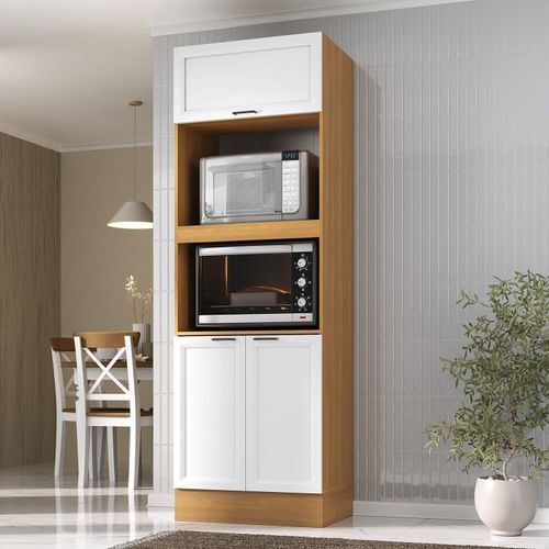 Paneleiro Torre Quente para Forno 70cm Soho CabeCasa MadeiraOriginals Freijó/Branco