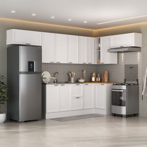 Cozinha Compacta 8 Peças 5 Aéreos 3 Balcões Soho CabeCasa MadeiraOriginals Branco
