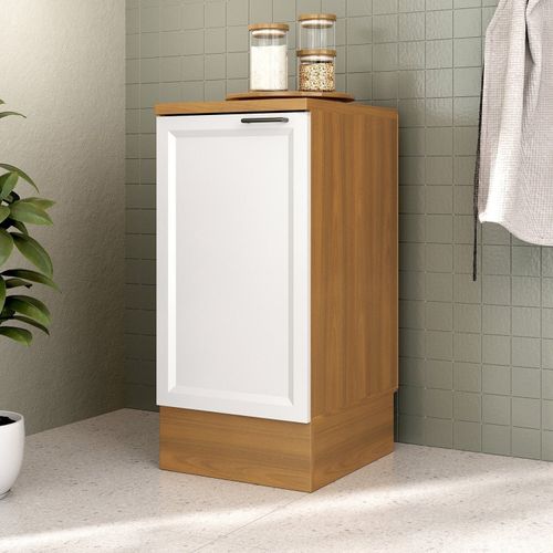 Balcão 1 Porta 41cm com Tampo Soho CabeCasa MadeiraOriginals Freijó/Branco