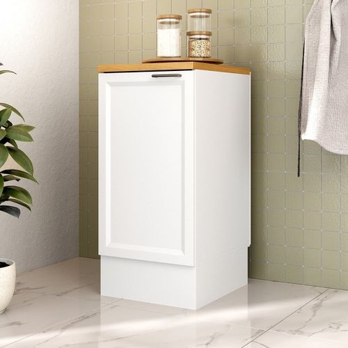 Balcão 1 Porta 41cm com Tampo Soho CabeCasa MadeiraOriginals Branco/Branco