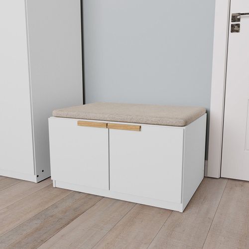 Banco 2 Portas 80cm Jade CabeCasa MadeiraOriginals Branco