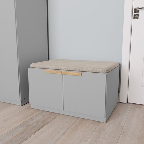 Banco 2 Portas 80cm Jade CabeCasa MadeiraOriginals Cinza Urbano